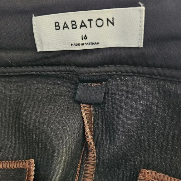 Aritzia Babaton Command Vegan Leather Mid Rise Straight Leg Pants Brown Size 16. - Picture 14 of 16